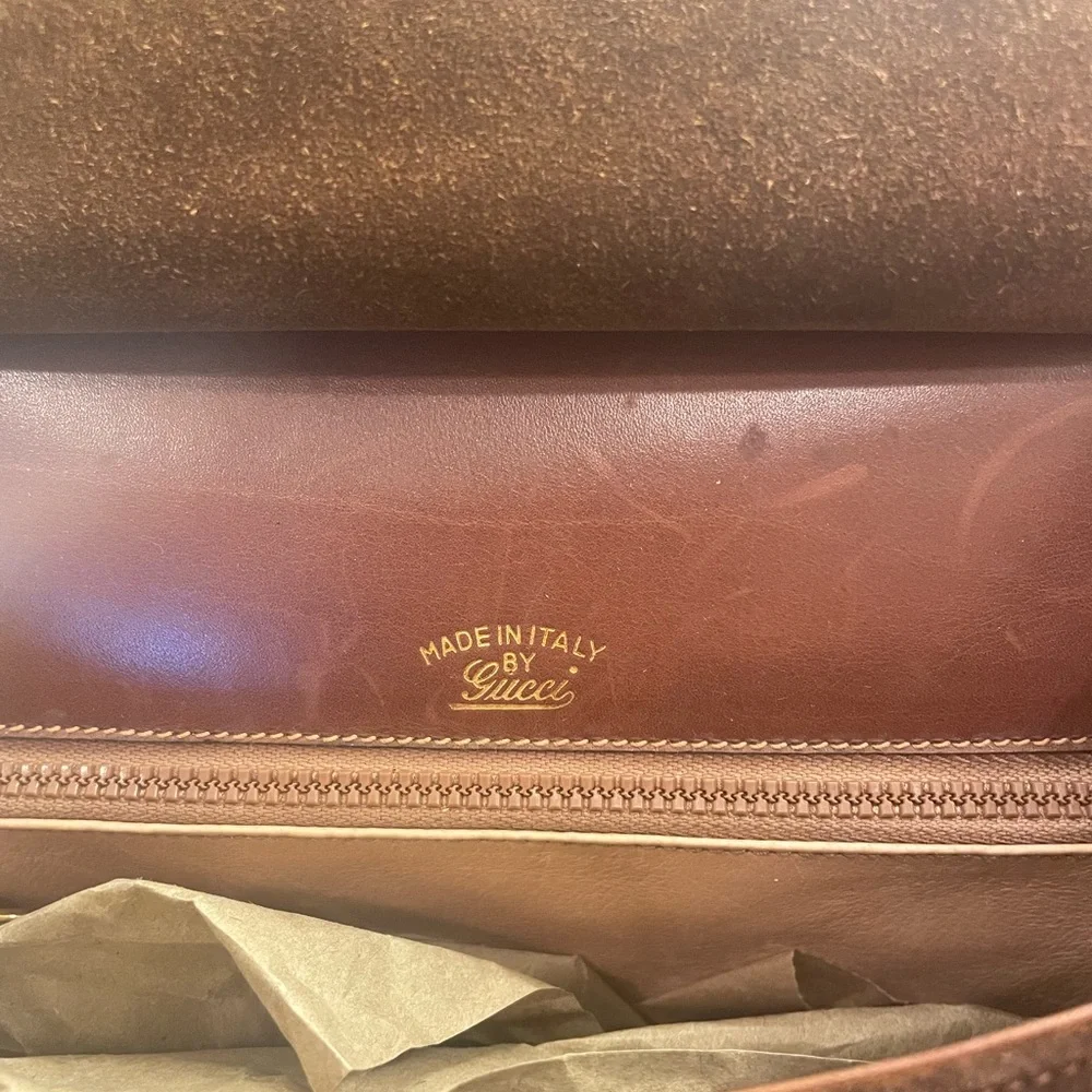 ❌SOLD❌ Authentic Gucci Bolso de hombro Brown Suede and Bamboo Vintage Bag - Picture 6 of 14